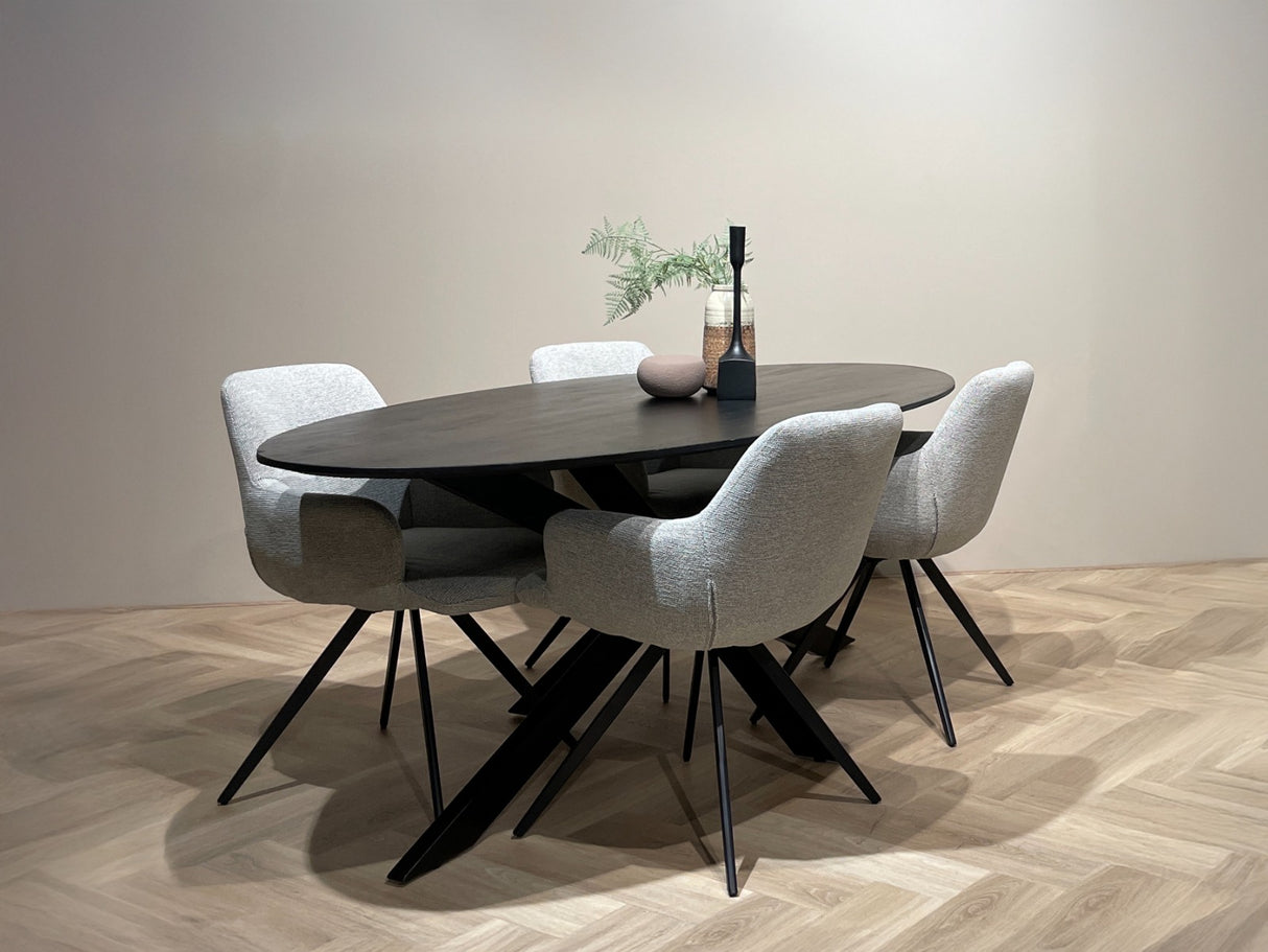 Oslo Oval Black 180 cm