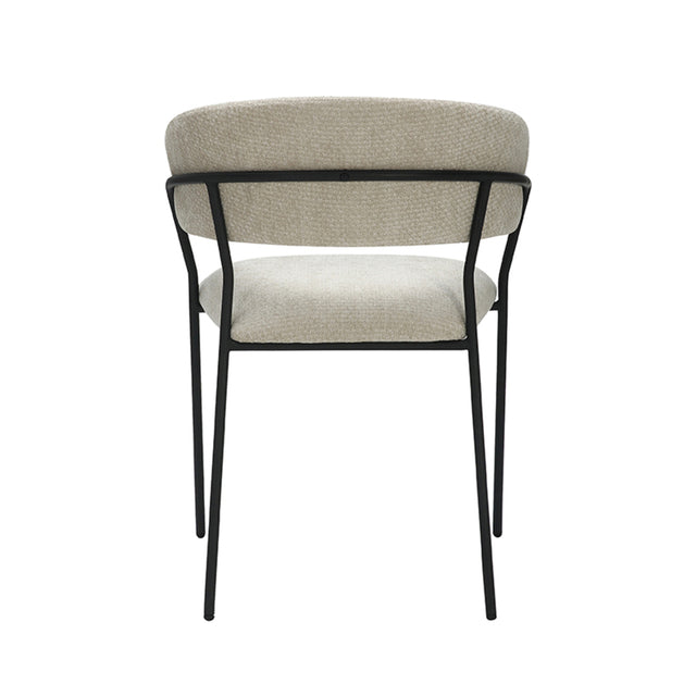 LABEL51 Eetkamerstoel Luuk - Naturel - Elite - Black Frame