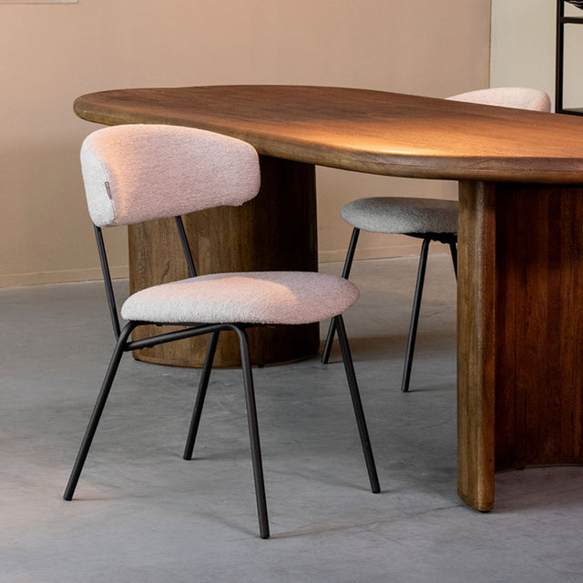 LABEL51 Eetkamerstoel Zack - Naturel - Boucle van LABEL51 - laagste prijs offerte van PureWonen