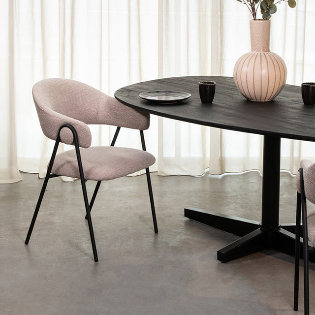 LABEL51 Eetkamerstoel Lowen - Naturel - Boucle van LABEL51 - laagste prijs offerte van PureWonen