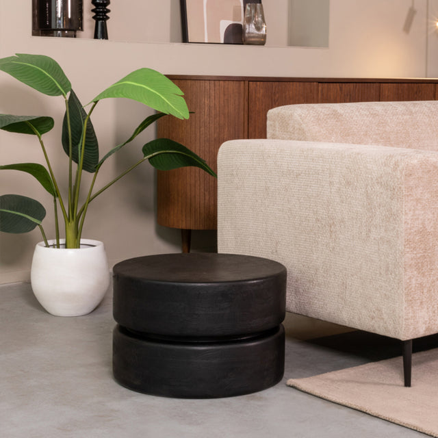 LABEL51 Salontafel Milly - Zwart - Mangohout - 50 cm van LABEL51 - laagste prijs offerte van PureWonen