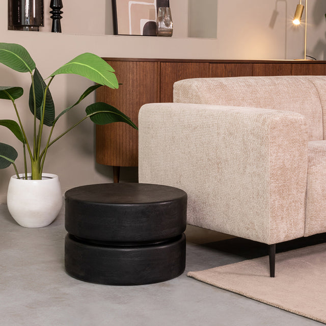 LABEL51 Salontafel Milly - Zwart - Mangohout - 50 cm van LABEL51 - laagste prijs offerte van PureWonen