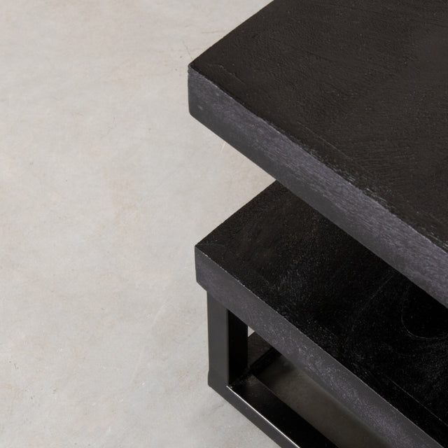 LABEL51 Salontafel Cube - Zwart - Mangohout - 80 cm van LABEL51 – Luxe comfort op maat van PureWonen. Vraag naar de beste prijs.