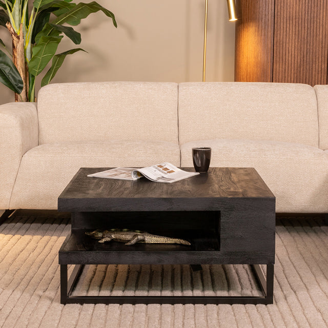 LABEL51 Salontafel Cube - Zwart - Mangohout - 80 cm van LABEL51 – Luxe comfort op maat van PureWonen. Vraag naar de beste prijs.