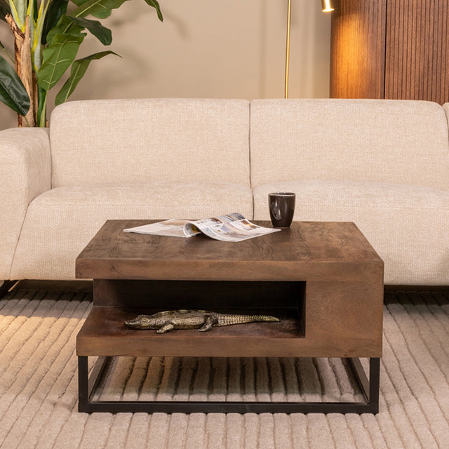 LABEL51 Salontafel Cube - Espresso - Mangohout - 80 cm van LABEL51 – Luxe comfort op maat van PureWonen. Vraag naar de beste prijs.