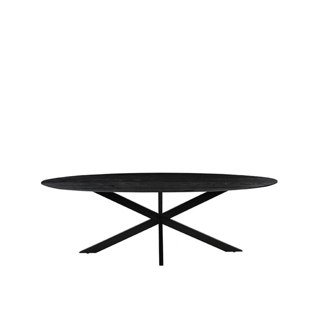 LABEL51 Eetkamertafel James - Zwart - Mangohout - 210 cm - Ovaal van LABEL51 – Luxe comfort op maat van PureWonen. Vraag naar de beste prijs.