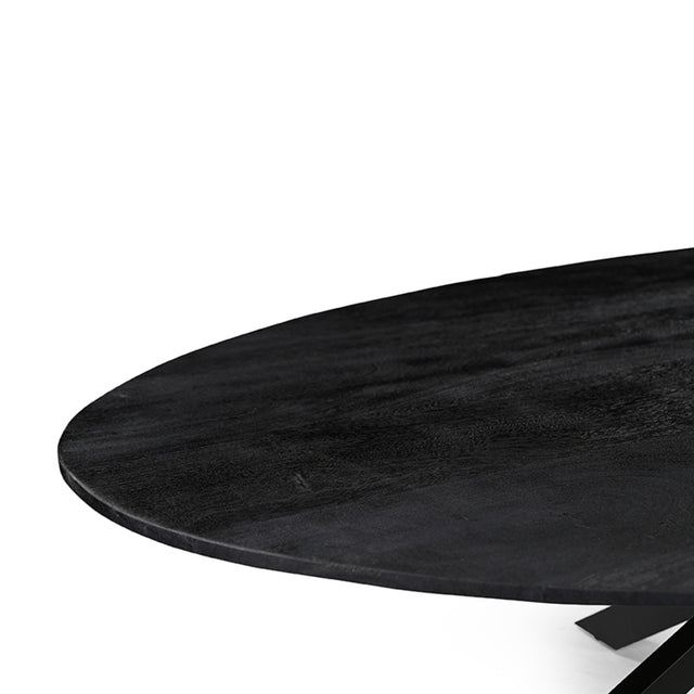 LABEL51 Eetkamertafel James - Zwart - Mangohout - 210 cm - Ovaal van LABEL51 – Luxe comfort op maat van PureWonen. Vraag naar de beste prijs.