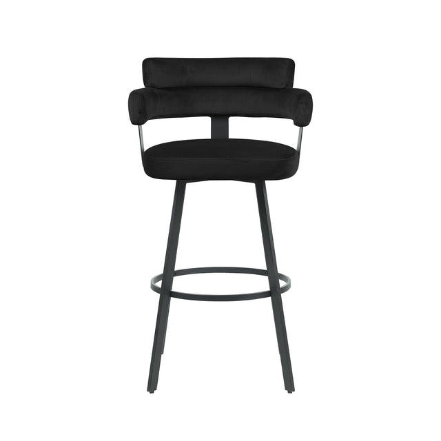 LABEL51 Barkruk Bardio - Zwart - Fluweel - Zithoogte 75 van LABEL51 - laagste prijs offerte van PureWonen