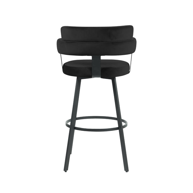 LABEL51 Barkruk Bardio - Zwart - Fluweel - Zithoogte 75 van LABEL51 - laagste prijs offerte van PureWonen