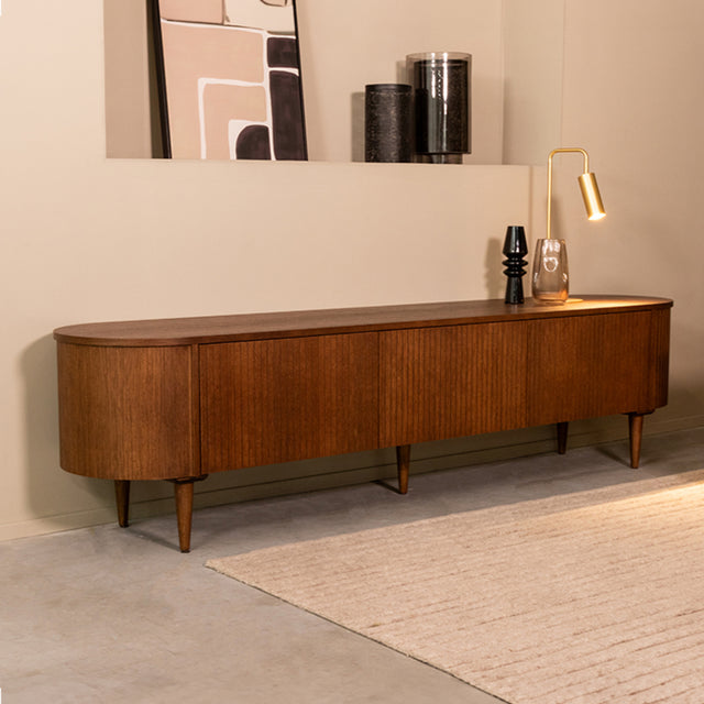 LABEL51 Tv-meubel Oliva - Walnoot - Eiken - Tv-Meubel 220 cm van LABEL51 – Luxe comfort op maat van PureWonen. Vraag naar de beste prijs.