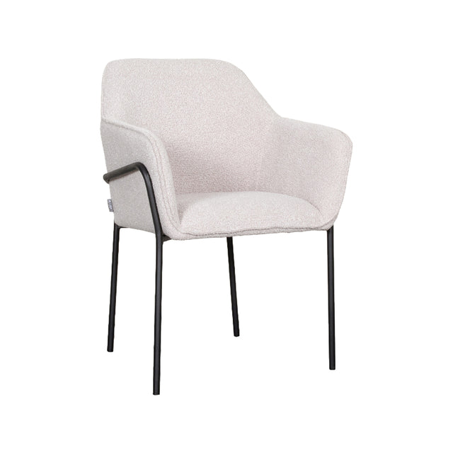 LABEL51 Eetkamerstoel Dexter - Naturel - Boucle van LABEL51 – Luxe comfort op maat van PureWonen. Vraag naar de beste prijs.