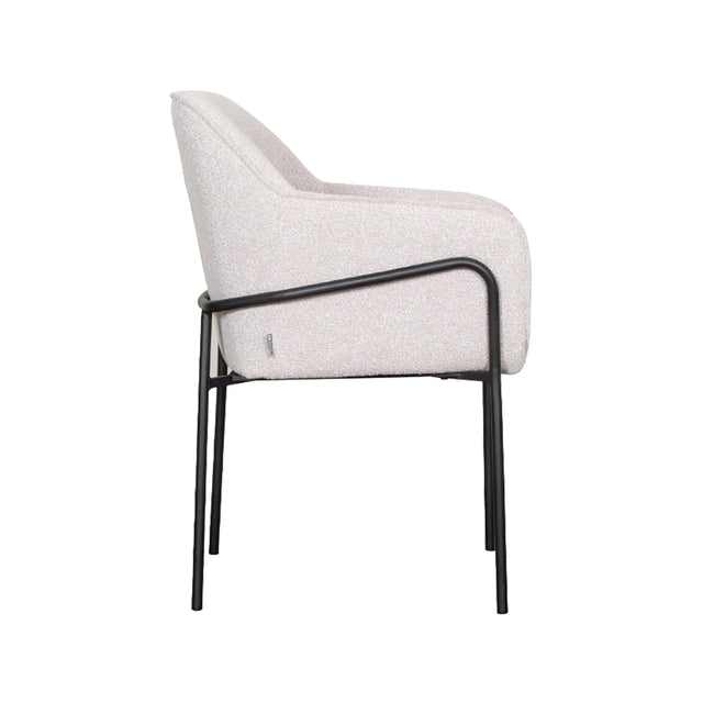 LABEL51 Eetkamerstoel Dexter - Naturel - Boucle van LABEL51 – Luxe comfort op maat van PureWonen. Vraag naar de beste prijs.