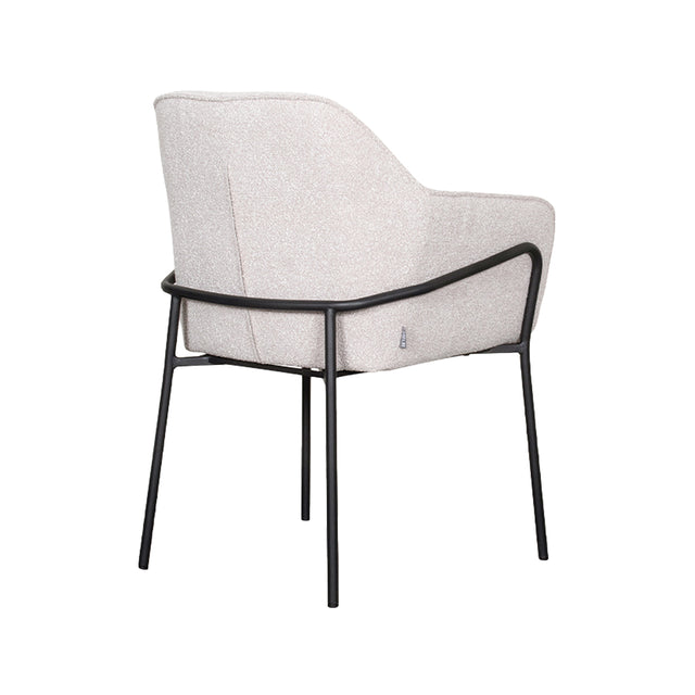 LABEL51 Eetkamerstoel Dexter - Naturel - Boucle van LABEL51 – Luxe comfort op maat van PureWonen. Vraag naar de beste prijs.
