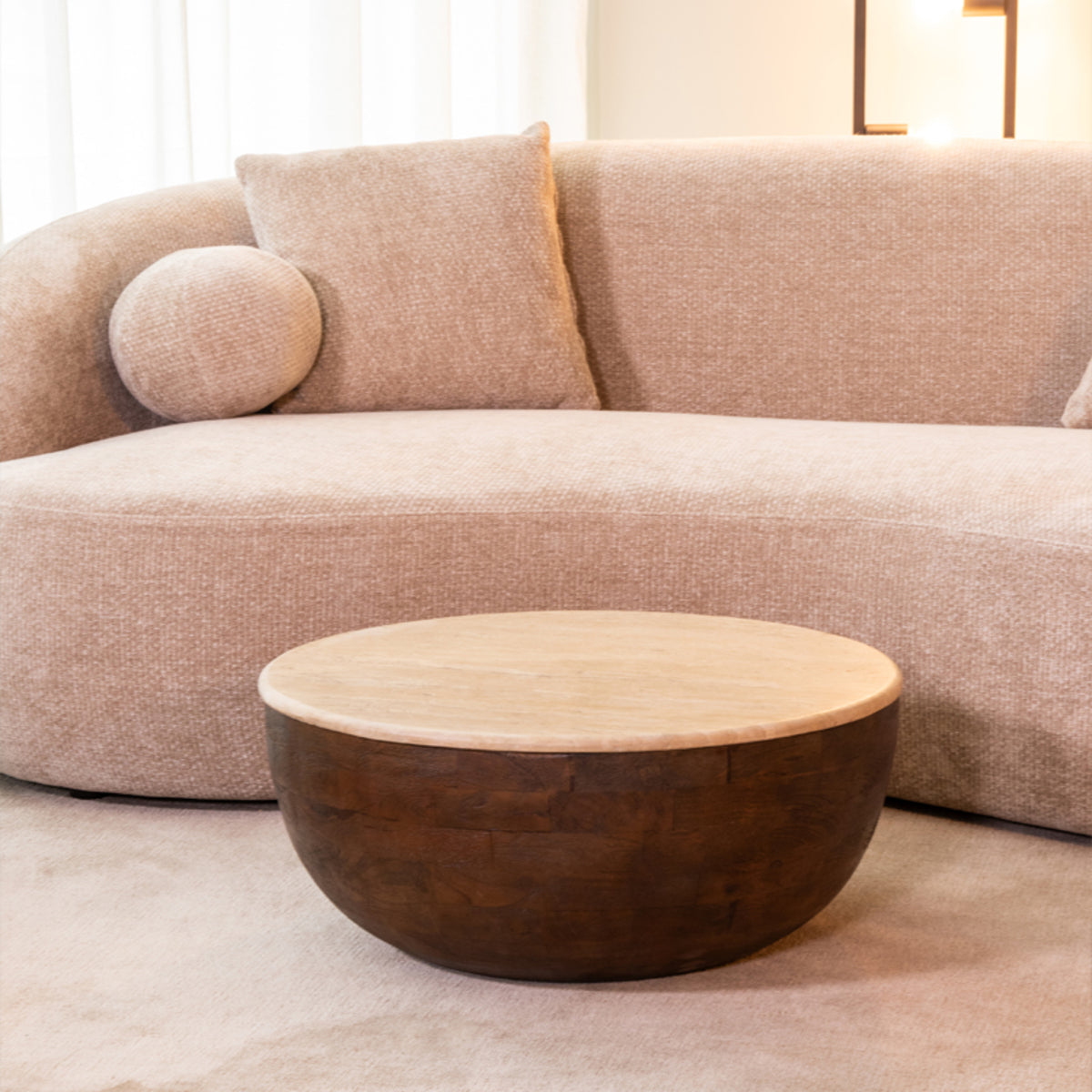 LABEL51 Salontafel Bowl - Espresso - Travertin van LABEL51 – Luxe comfort op maat van PureWonen. Vraag naar de beste prijs.