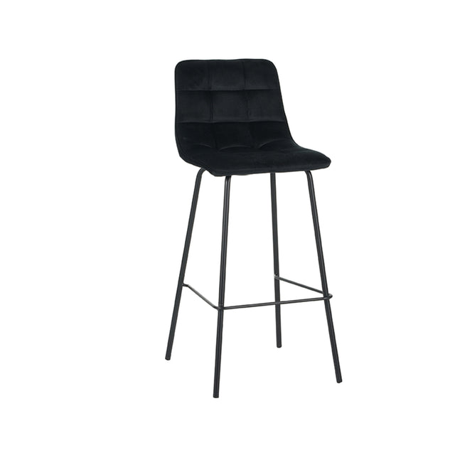 LABEL51 Barkruk Bistro - Zwart - Fluweel van LABEL51 – Luxe comfort op maat van PureWonen. Vraag naar de beste prijs.