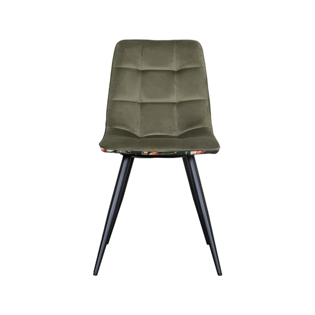 LABEL51 Eetkamerstoel Bistro - Multicolor - Fluweel - Black Frame