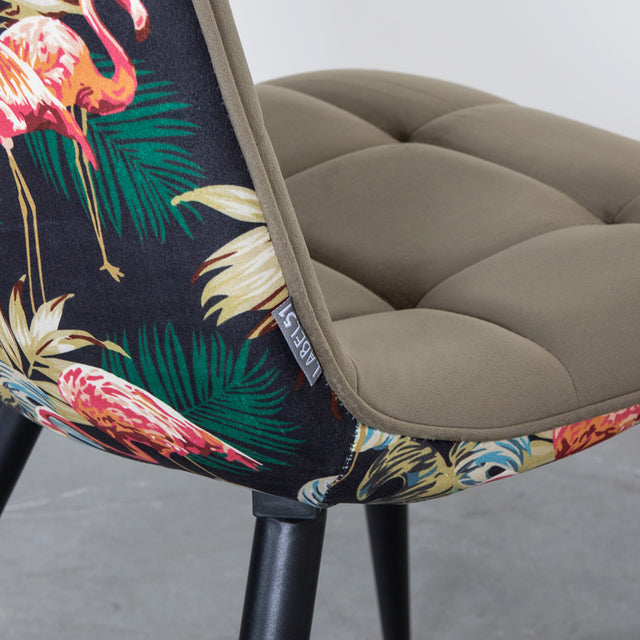 LABEL51 Eetkamerstoel Bistro - Multicolor - Fluweel - Black Frame