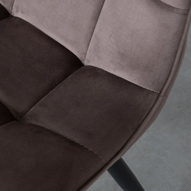 LABEL51 Eetkamerstoel Bistro - Taupe - Fluweel - Black Frame