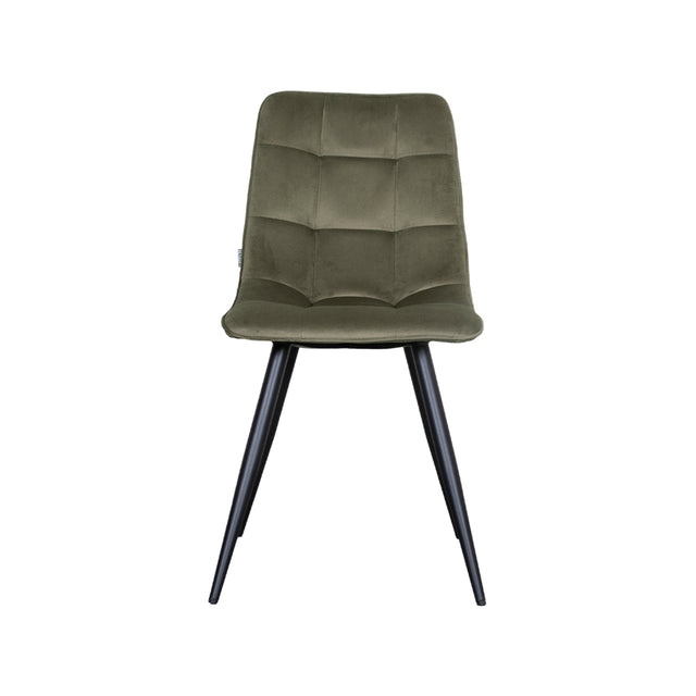 LABEL51 Eetkamerstoel Bistro - Hunter - Fluweel - Black Frame