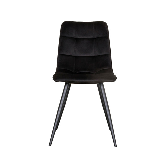 LABEL51 Eetkamerstoel Bistro - Zwart - Fluweel - Black Frame