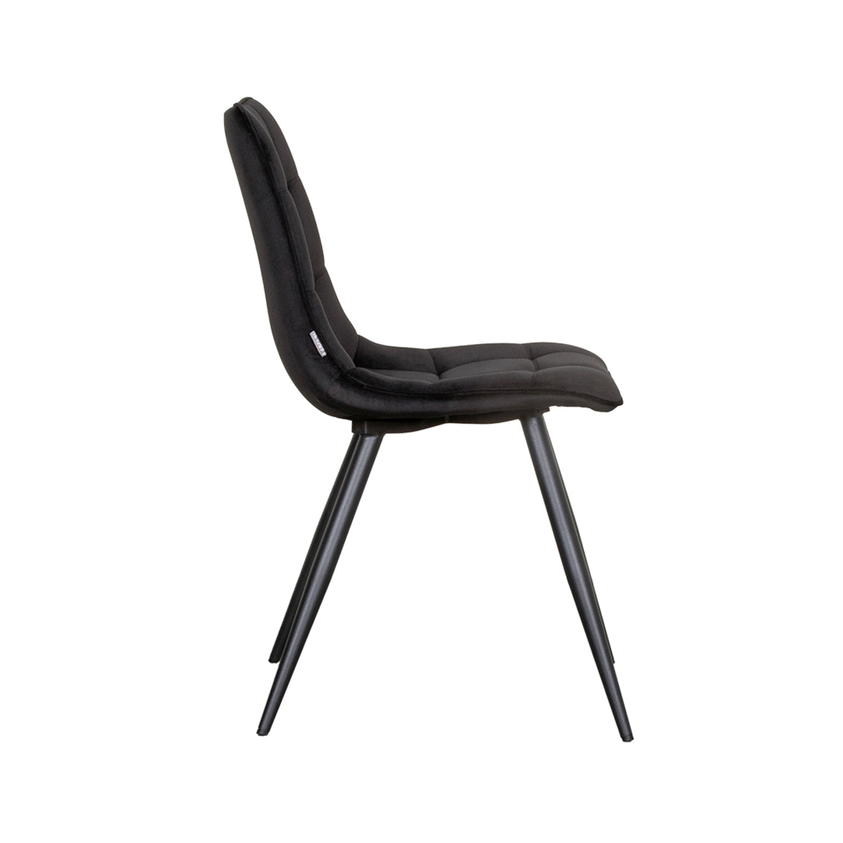 LABEL51 Eetkamerstoel Bistro - Zwart - Fluweel - Black Frame