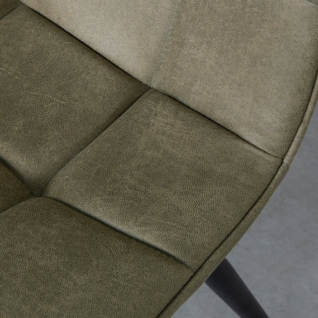 LABEL51 Eetkamerstoel Bistro - Moss - Micro Suede - Black Frame