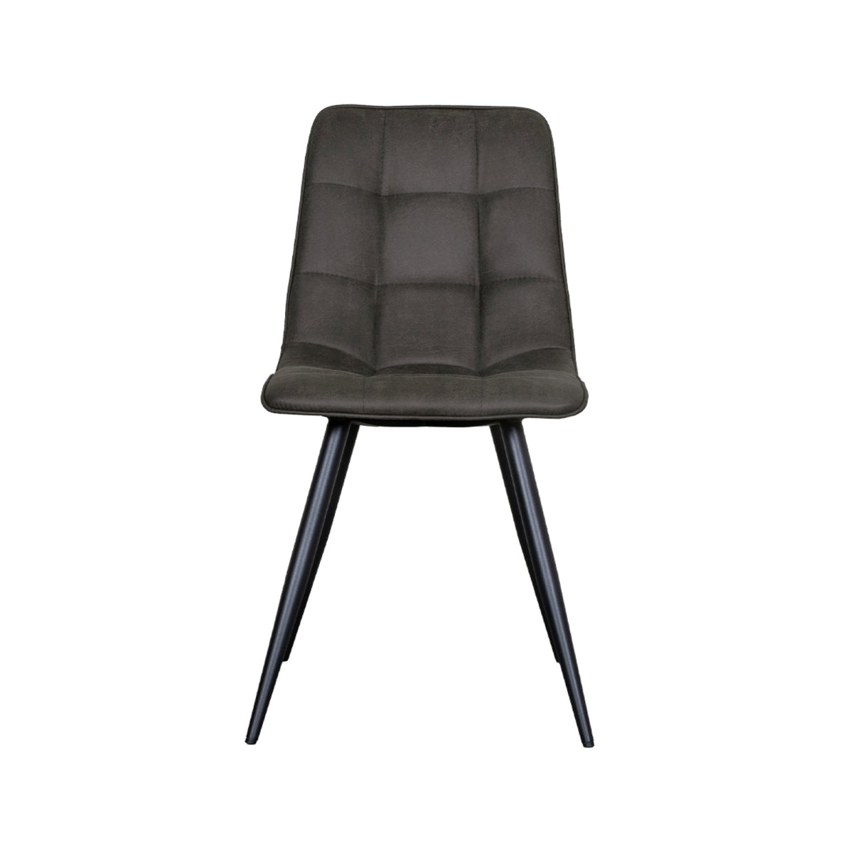 LABEL51 Eetkamerstoel Bistro - Antraciet - Micro Suede - Black Frame