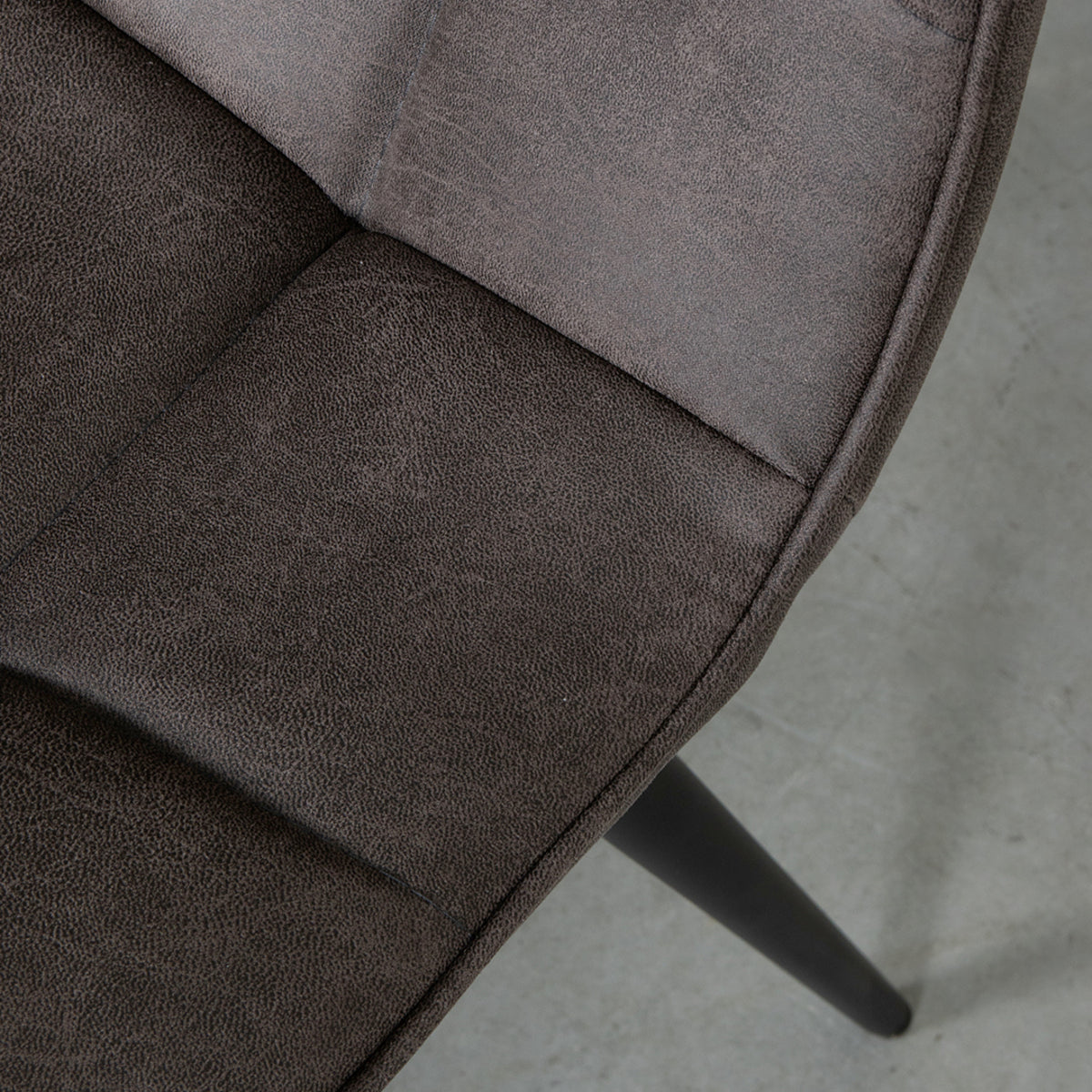LABEL51 Eetkamerstoel Bistro - Antraciet - Micro Suede - Black Frame