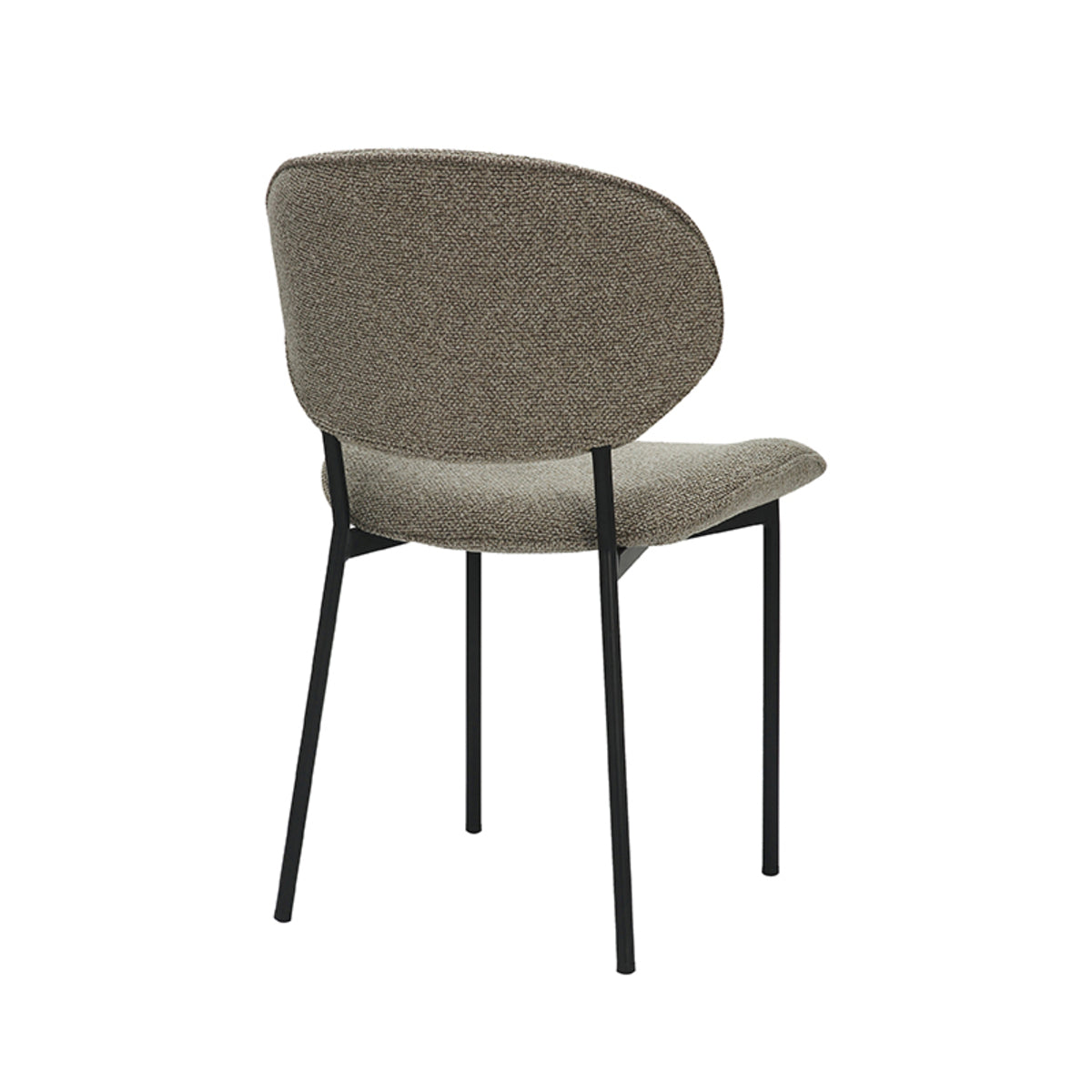 LABEL51 Eetkamerstoel Senn - Truffel grijs - Boucle - Black Frame