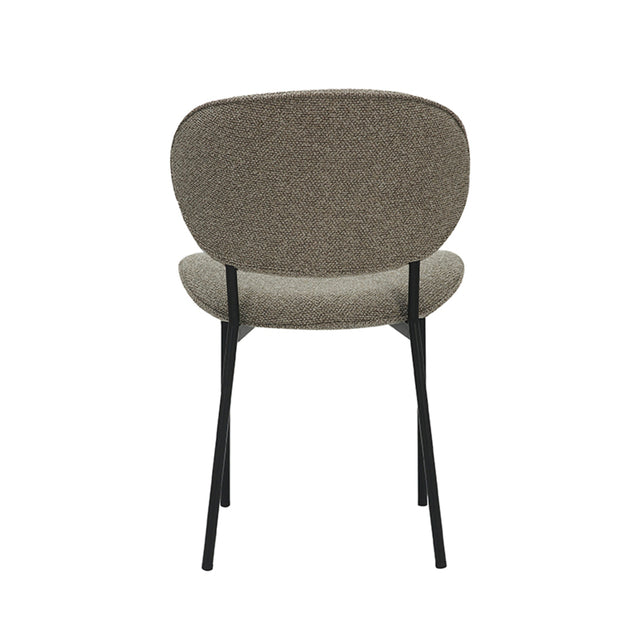 LABEL51 Eetkamerstoel Senn - Truffel grijs - Boucle - Black Frame