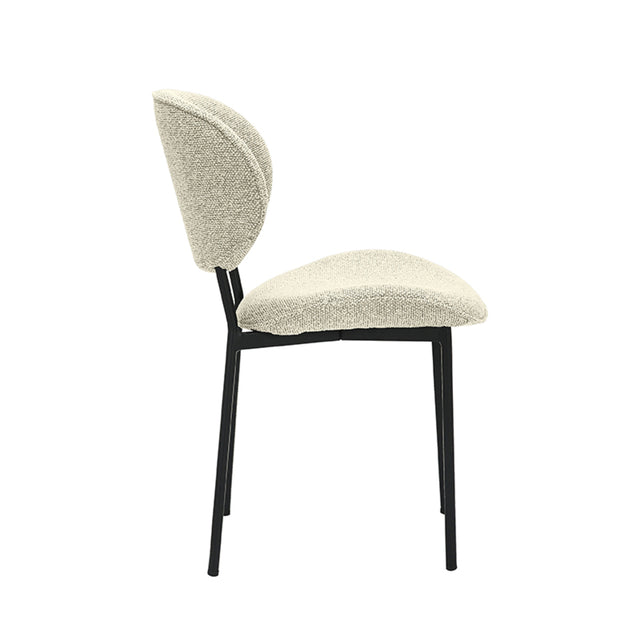LABEL51 Eetkamerstoel Senn - Naturel - Boucle - Black Frame