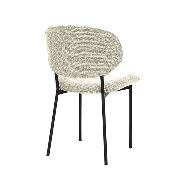 LABEL51 Eetkamerstoel Senn - Naturel - Boucle - Black Frame