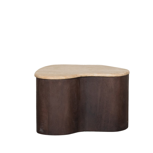LABEL51 Salontafel Davi - Espresso - Travertin - 50 cm van LABEL51 – Luxe comfort op maat van PureWonen. Vraag naar de beste prijs.