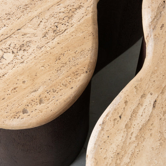 LABEL51 Salontafel Davi - Espresso - Travertin - 50 cm van LABEL51 – Luxe comfort op maat van PureWonen. Vraag naar de beste prijs.