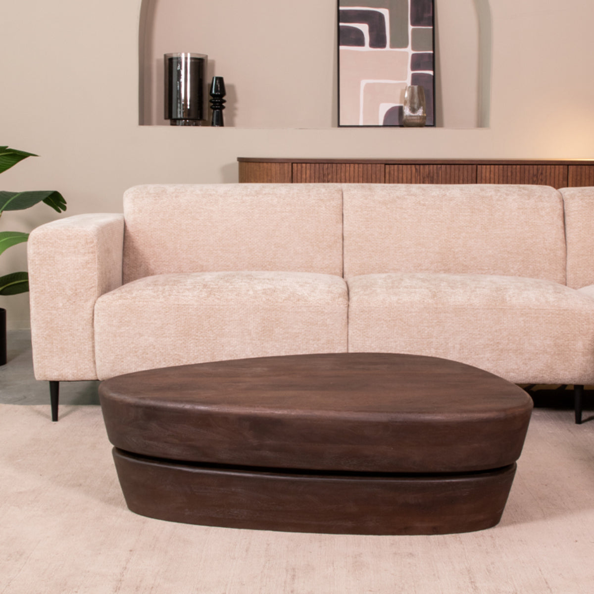 LABEL51 Salontafel Javi - Espresso - Mangohout - 130 cm van LABEL51 – Luxe comfort op maat van PureWonen. Vraag naar de beste prijs.