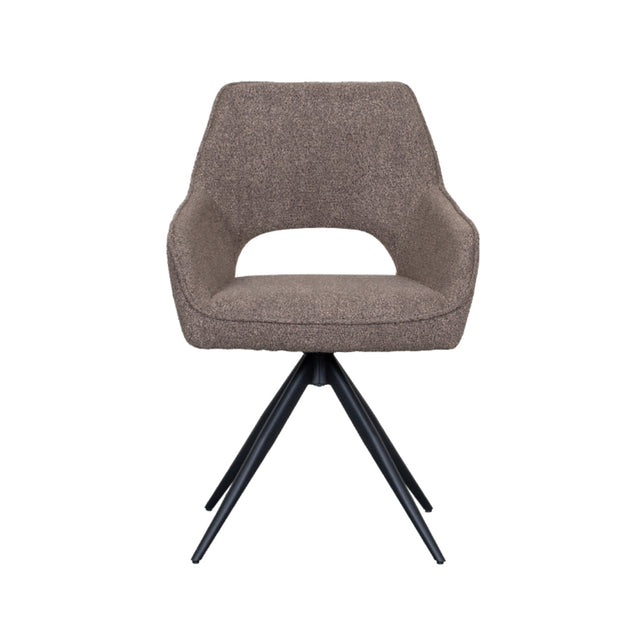 LABEL51 Eetkamerstoel Finley - Bruin - Boucle van LABEL51 – Luxe comfort op maat van PureWonen. Vraag naar de beste prijs.
