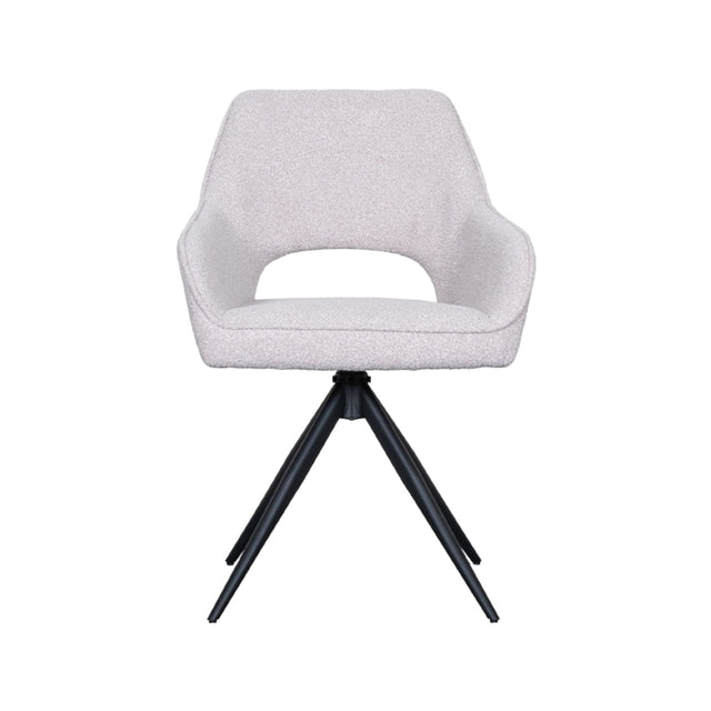 LABEL51 Eetkamerstoel Finley - Naturel - Boucle van LABEL51 – Luxe comfort op maat van PureWonen. Vraag naar de beste prijs.