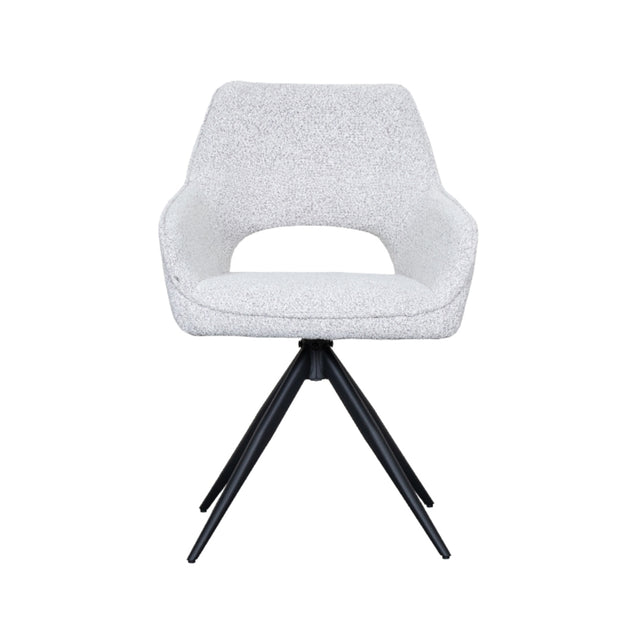 LABEL51 Eetkamerstoel Finley - Wit - Boucle van LABEL51 – Luxe comfort op maat van PureWonen. Vraag naar de beste prijs.