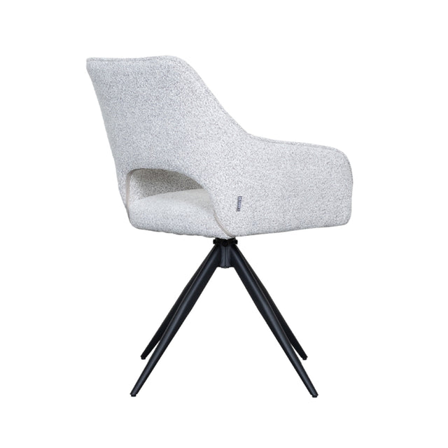 LABEL51 Eetkamerstoel Finley - Wit - Boucle van LABEL51 – Luxe comfort op maat van PureWonen. Vraag naar de beste prijs.