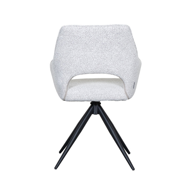 LABEL51 Eetkamerstoel Finley - Wit - Boucle van LABEL51 – Luxe comfort op maat van PureWonen. Vraag naar de beste prijs.