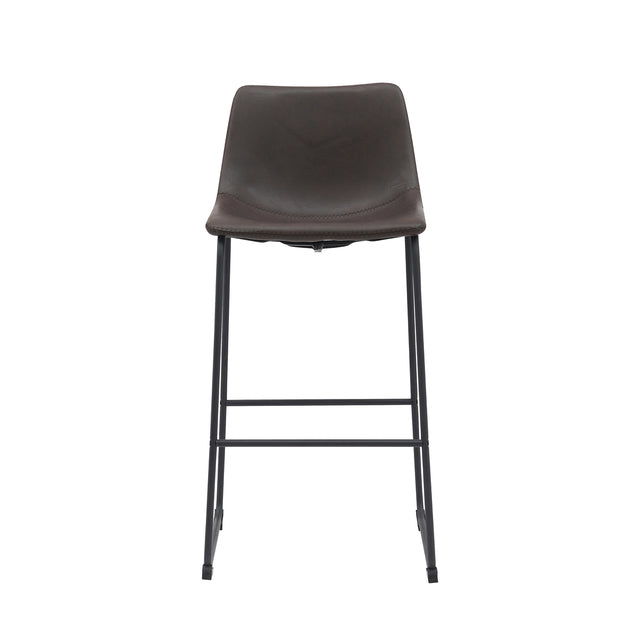 LABEL51 Barkruk Risto - Donkerbruin - PU-Leder - Zithoogte 75 van LABEL51 - laagste prijs offerte van PureWonen