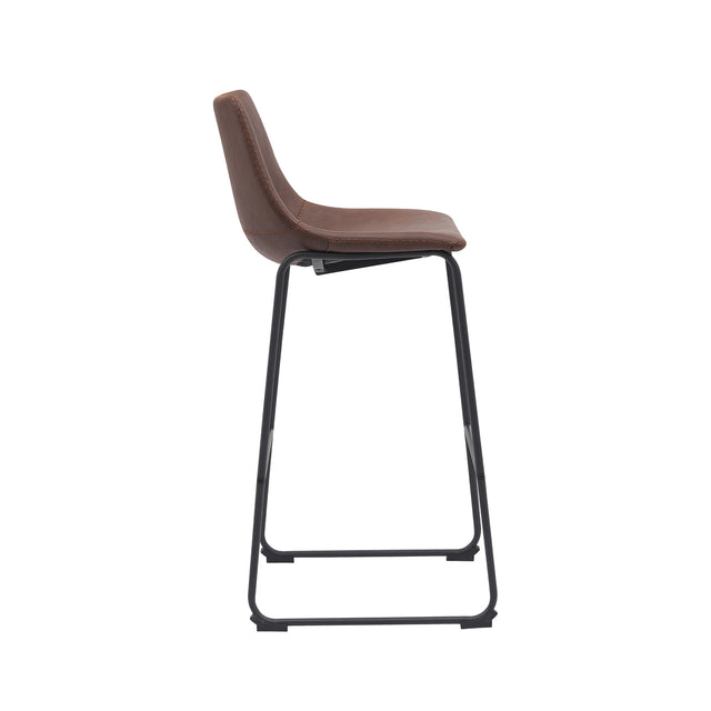 LABEL51 Barkruk Risto - Bruin - PU-Leder - Zithoogte 75 van LABEL51 – Luxe comfort op maat van PureWonen. Vraag naar de beste prijs.