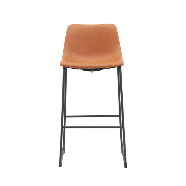 LABEL51 Barkruk Risto - Cognac - PU-Leder - Zithoogte 75 van LABEL51 – Luxe comfort op maat van PureWonen. Vraag naar de beste prijs.