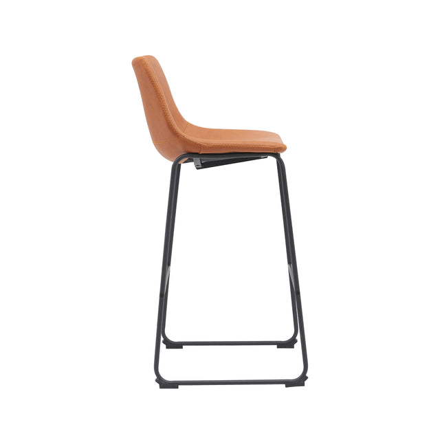 LABEL51 Barkruk Risto - Cognac - PU-Leder - Zithoogte 75 van LABEL51 – Luxe comfort op maat van PureWonen. Vraag naar de beste prijs.