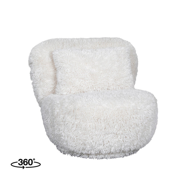 LABEL51 Fauteuil Doodle - Crème - Fluffy van LABEL51 – Luxe comfort op maat van PureWonen. Vraag naar de beste prijs.