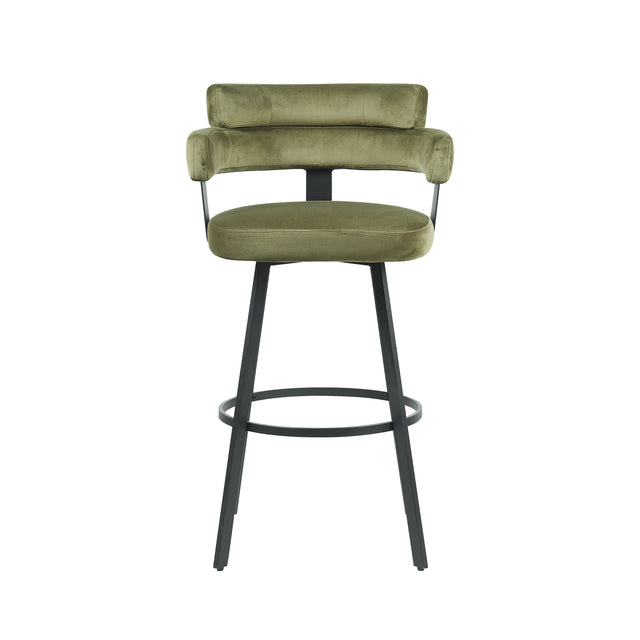 LABEL51 Barkruk Bardio - Hunter - Fluweel - Zithoogte 75 van LABEL51 – Luxe comfort op maat van PureWonen. Vraag naar de beste prijs.