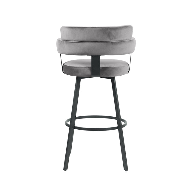 LABEL51 Barkruk Bardio - Grijs - Fluweel - Zithoogte 75 van LABEL51 – Luxe comfort op maat van PureWonen. Vraag naar de beste prijs.