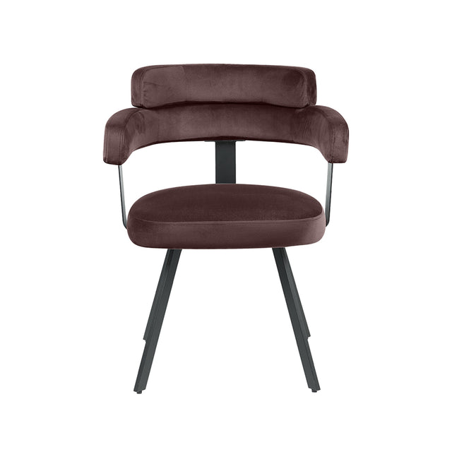 LABEL51 Eetkamerstoel Bardio - Taupe - Fluweel van LABEL51 – Luxe comfort op maat van PureWonen. Vraag naar de beste prijs.