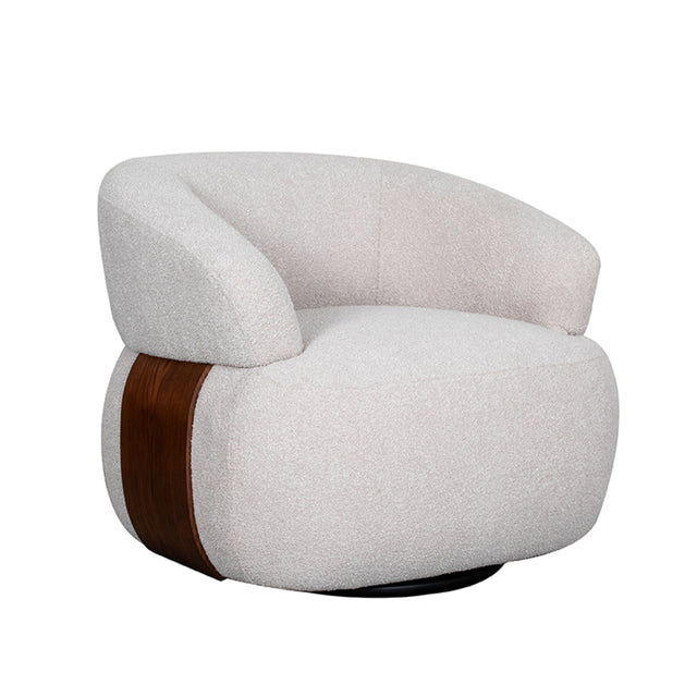 LABEL51 Fauteuil Valenza - Naturel - Boucle - Walnoot Eiken van LABEL51 – Luxe comfort op maat van PureWonen. Vraag naar de beste prijs.