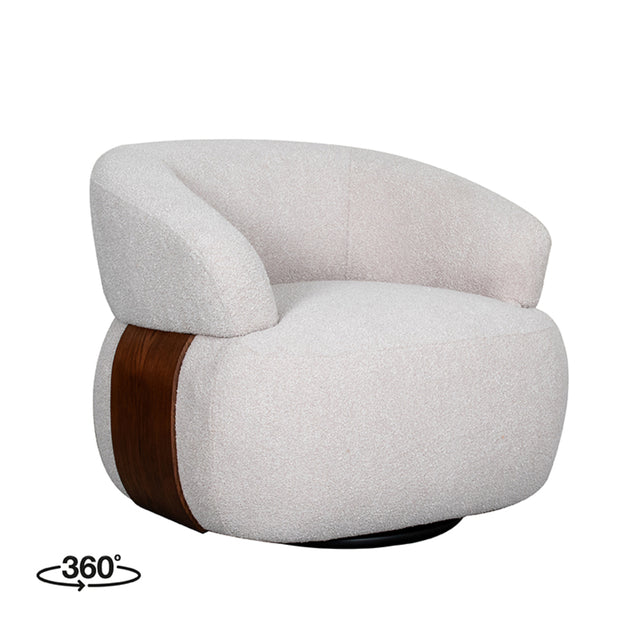 LABEL51 Fauteuil Valenza - Naturel - Boucle - Walnoot Eiken van LABEL51 – Luxe comfort op maat van PureWonen. Vraag naar de beste prijs.